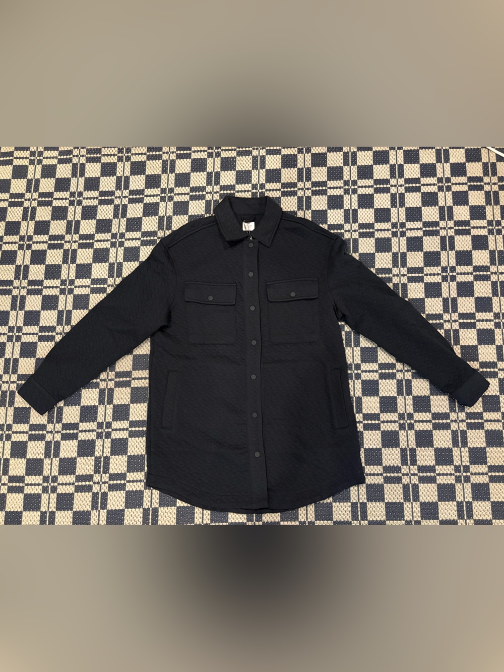 Denver Hayes Black Quilted Button-Up Jacket